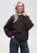 Apricot color three-thread insulated voluminous elongated sweatshirt